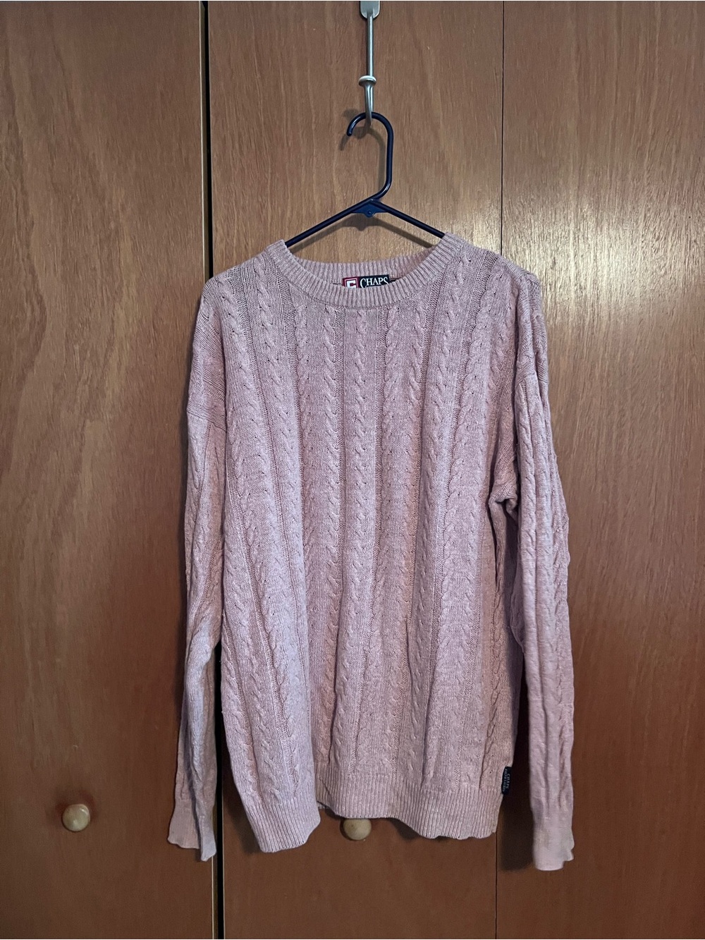 Chaps Women's Cable Knit Crewneck Sweater — Dusty Rose